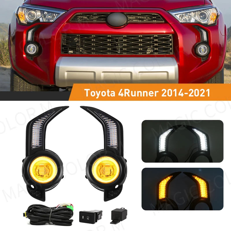 LED DRL For Toyota 4 Runner 4Runner 2014 2015 2016 2017 2018 2019 2020 2021 Daytime Running Light Car Fog Lamp White Yellow 12V