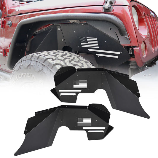 For Jeep Wrangler JK JKU 2007-2018 Front Inner Fender Liners Heavy Duty Steel 2x