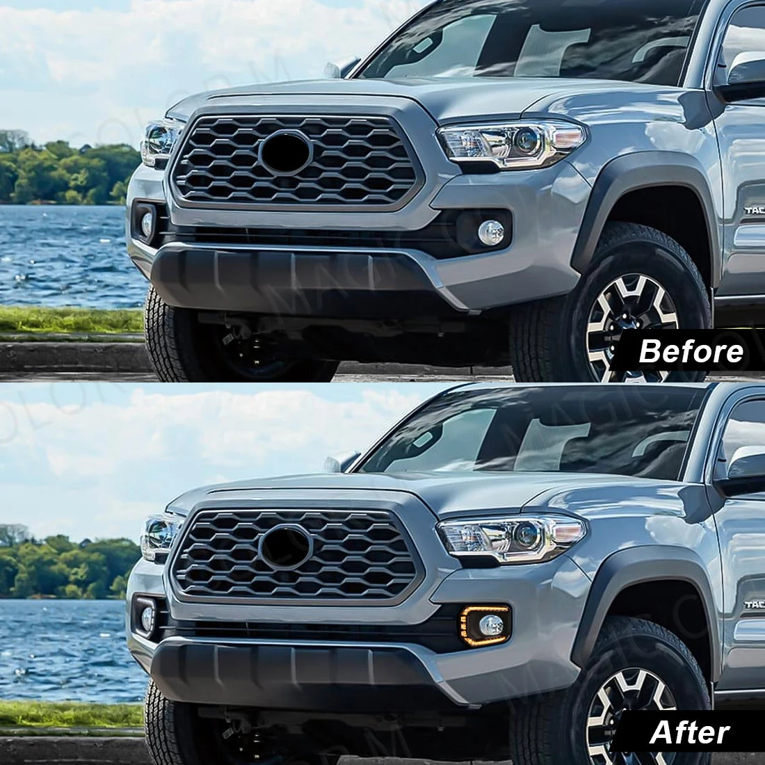 LED Fog Lamps For Toyota Tacoma 2016 2017 2018 2019 2020 2021 2022 DRL Daytime Running Lights Front Bumper Driving White Yellow