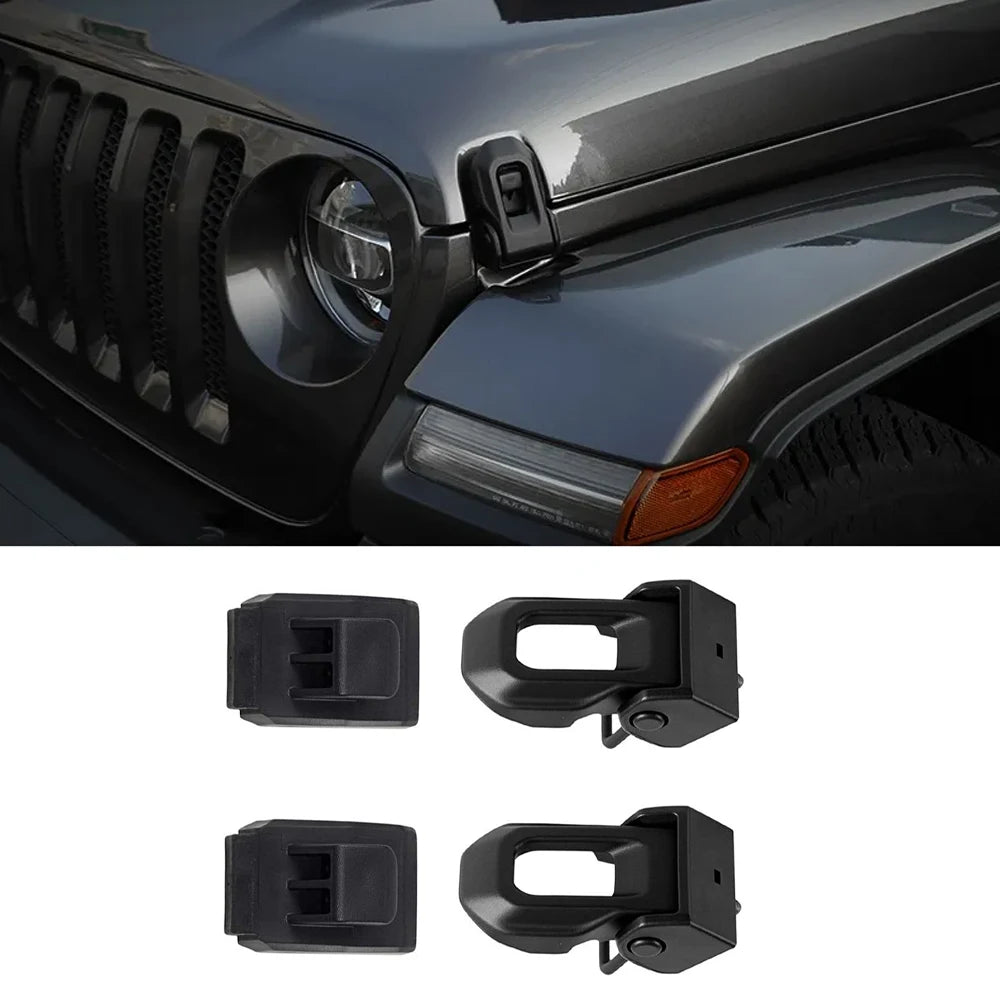 Jeep JL OEM style Locking Hood Catch Latches for Jeep Wrangler Jk JL JT 2007-2023