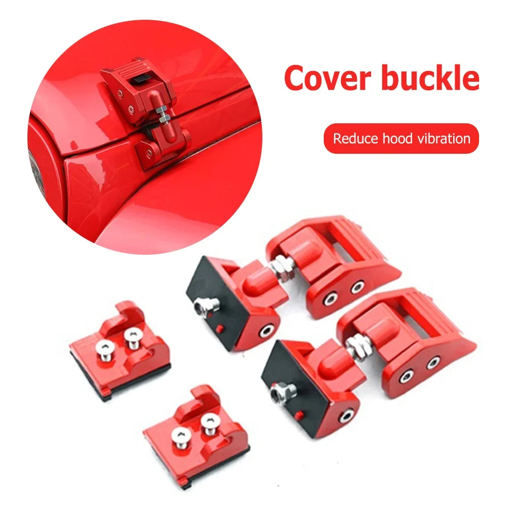 1Pair Car Engine Lock Hood Latch Catch Cover for Jeep Wrangler JK 2007-2018 JL JLU Gladiator JT 2018-2023