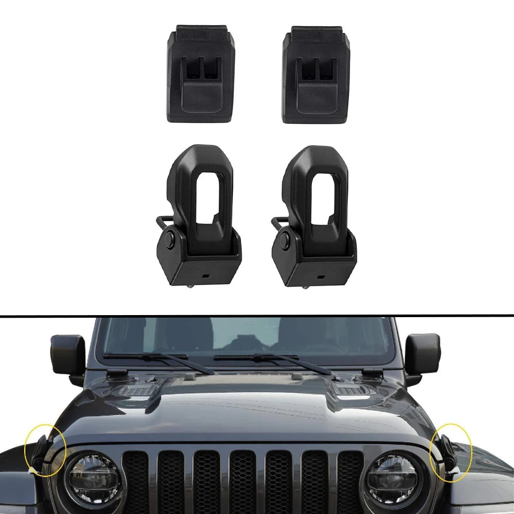 Jeep JL OEM style Locking Hood Catch Latches for Jeep Wrangler Jk JL JT 2007-2023