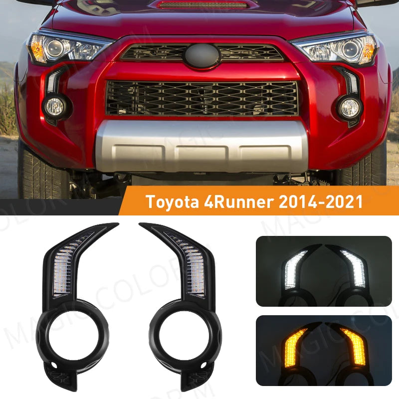 LED DRL For Toyota 4 Runner 4Runner 2014 2015 2016 2017 2018 2019 2020 2021 Daytime Running Light Car Fog Lamp White Yellow 12V