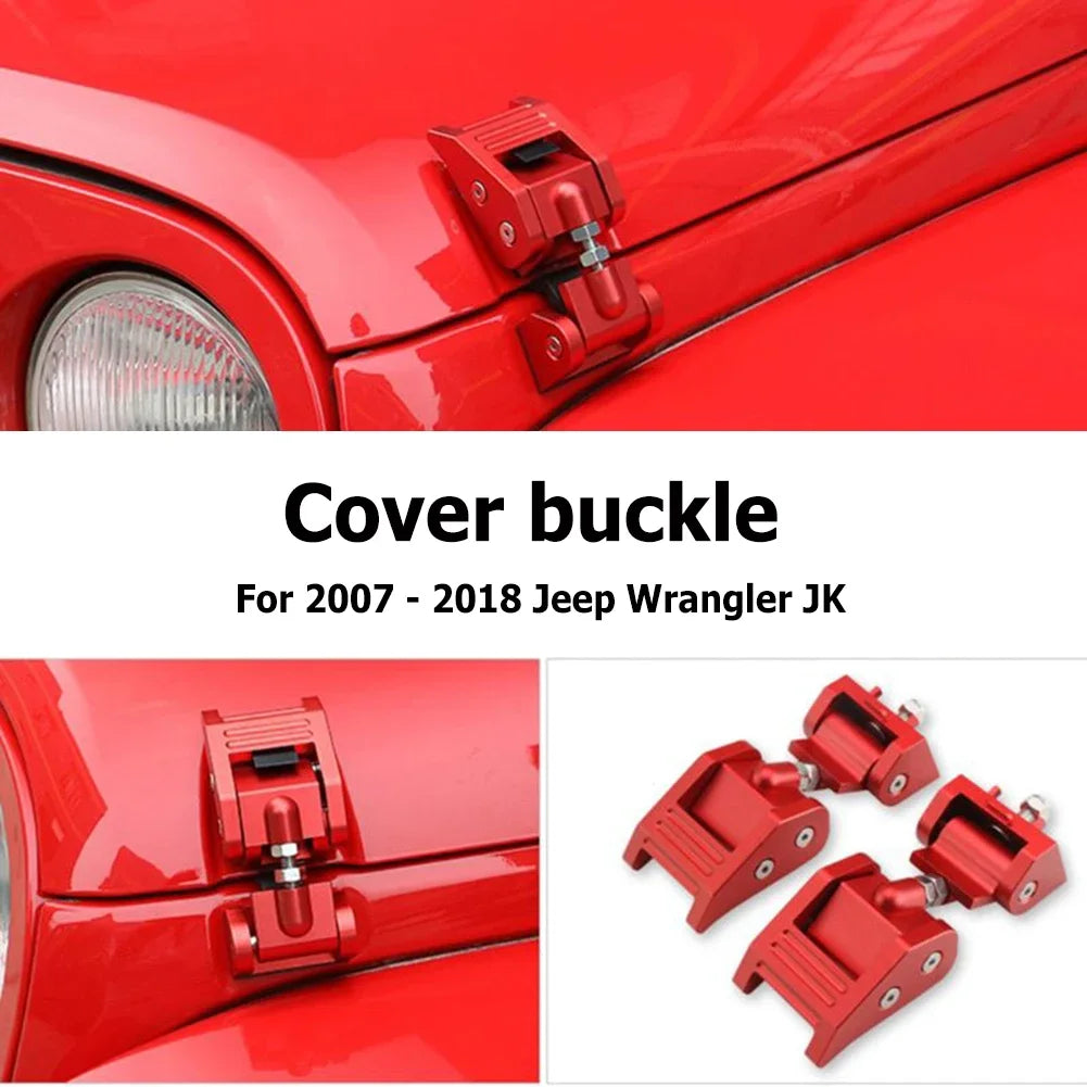 1Pair Car Engine Lock Hood Latch Catch Cover for Jeep Wrangler JK 2007-2018 JL JLU Gladiator JT 2018-2023